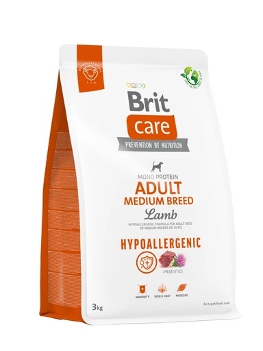 Brit Care Dog Hypoallergenic Adult Medium Breed, jagnięcina i ryż 3kg