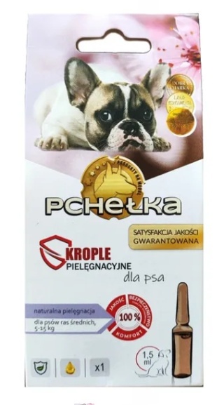 PCHEŁKA Krople dla psa 5-15kg przeciw pchłom i kleszczom - 1,5ml
