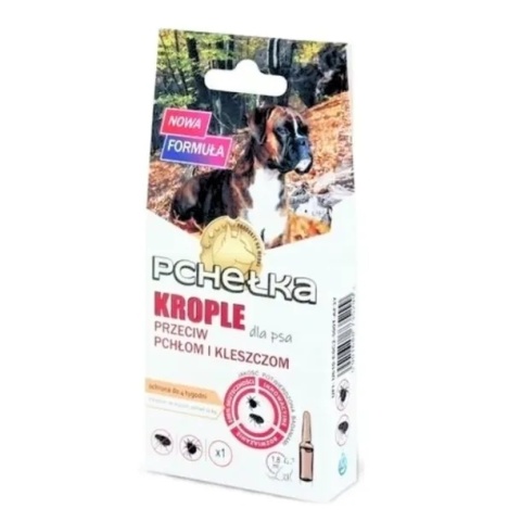 PCHEŁKA Krople dla psa od 15kg przeciw pchłom i kleszczom - 1,8ml
