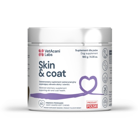 VetAcani przysmaki dla psa, suplement Skin&Coat 180g