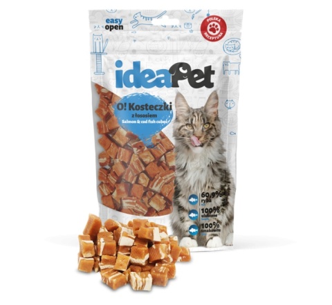 ideaPet przysmak O! Kosteczki z łososiem 60g