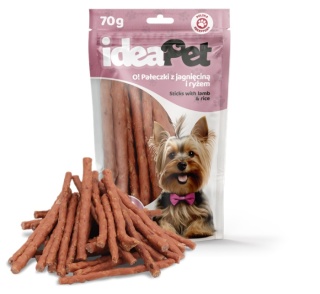 ideaPet Przysmak dla psa - O! Pałeczki z jagnięciną i ryżem 70g